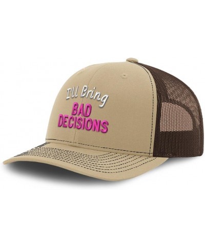 Richardson Trucker Hat I'll Bring Bad Decisions Polyester Baseball Cap Khaki Coffee $19.24 Baseball Caps