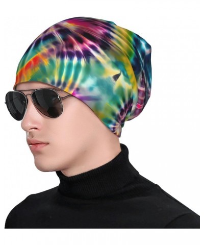 Exotic Tribe Tie Dye Style Unisex Knit Hat with Brim - Versatile Fashion Accessory, Men's & Women's Cozy Winter Headwear - St...