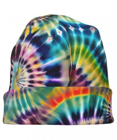 Exotic Tribe Tie Dye Style Unisex Knit Hat with Brim - Versatile Fashion Accessory, Men's & Women's Cozy Winter Headwear - St...