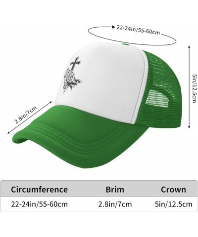 Jesus Cross Baseball Caps for Men Women Dad Gifts Adjustable Jesus Christ Hat Trucker Hat Snapback Hat Green $9.59 Baseball Caps