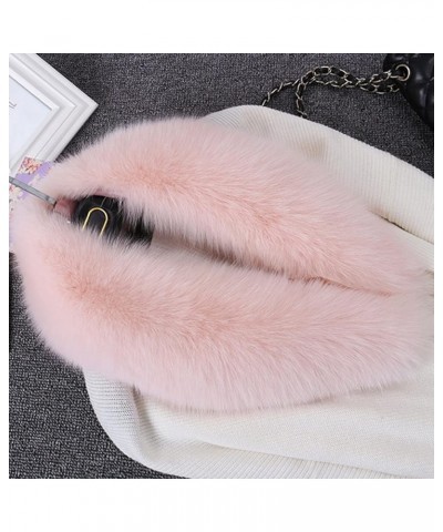 Furry Collar Scarf Women Winter Neck Warmer Fuzzy Scarf Wrap Warm Plush Scarf Clothing Accessorie Pink $7.93 Scarves