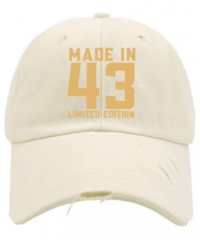 Golf hat Funny Made in 1943 Limited Edition Fishing hat for Men Hunting hat Gifts for Dad Hiking Hats Cream-coloured $10.59 S...