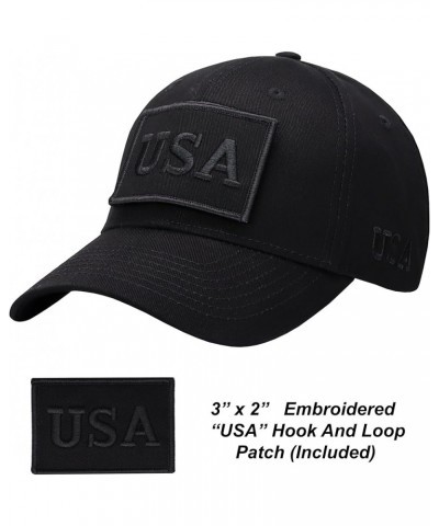 American Flag Unisex Baseball Hat for Men and Women | USA Flag Mesh Snapback Flat Visor Cap + 2 Patriotic Patches (50) Black ...