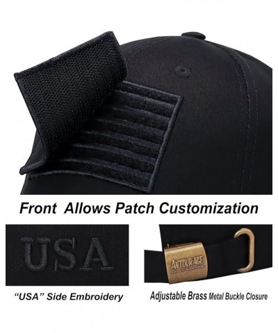 American Flag Unisex Baseball Hat for Men and Women | USA Flag Mesh Snapback Flat Visor Cap + 2 Patriotic Patches (50) Black ...