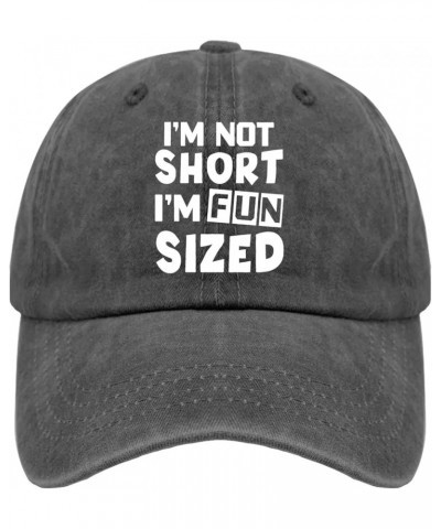 I'm Not Short I'm Fun Sized Baseball Cap Baseball Hat for Women Pigment Black Mens Golf Hat Gifts for Him Sun Hats Pigment Bl...