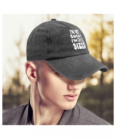 I'm Not Short I'm Fun Sized Baseball Cap Baseball Hat for Women Pigment Black Mens Golf Hat Gifts for Him Sun Hats Pigment Bl...