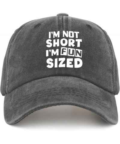 I'm Not Short I'm Fun Sized Baseball Cap Baseball Hat for Women Pigment Black Mens Golf Hat Gifts for Him Sun Hats Pigment Bl...