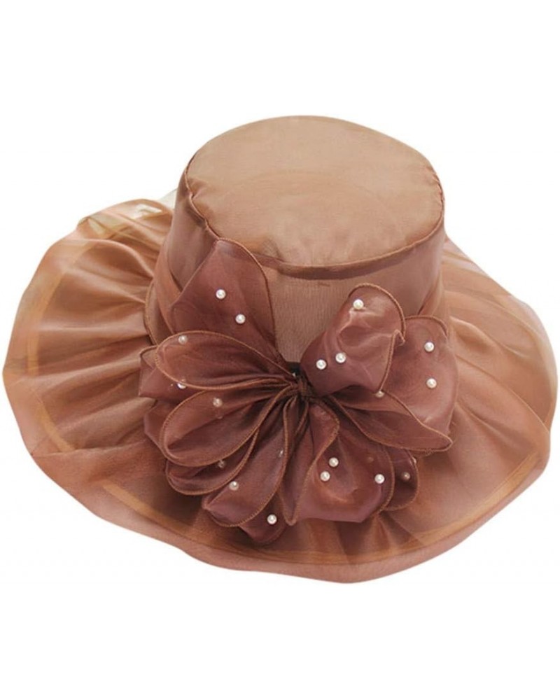 Women's Church Fascinator Bridal Tea Party Wedding Hat Running Hats Coffee-2 $7.16 Sun Hats