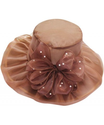 Women's Church Fascinator Bridal Tea Party Wedding Hat Running Hats Coffee-2 $7.16 Sun Hats