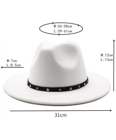 Autumn and Winter New Big Brim Hat European and American Fashion Flat Brim Hat Men and Women White Woolen Jazz Hat Luopan Cap...