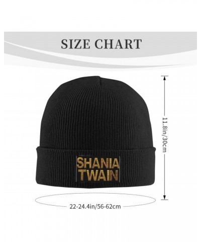 Knit Hats Shania Singer Twain Beanie Skull Cuffed Knitted Cap Slouchy Warm Acrylic Cap for Men and Women Black $11.19 Skullie...