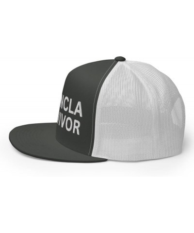 Chancla Survivor Hispanic Hat (Embroidered Trucker Cap) Charcoal/ White $17.38 Baseball Caps