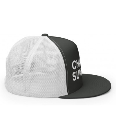 Chancla Survivor Hispanic Hat (Embroidered Trucker Cap) Charcoal/ White $17.38 Baseball Caps