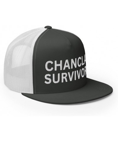 Chancla Survivor Hispanic Hat (Embroidered Trucker Cap) Charcoal/ White $17.38 Baseball Caps