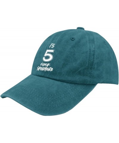 Womens Baseball Hat Gym Cap for Mens Outdoor Caps Trendy It's 5 O'Clock Somewhere Sun Hat Cyan Blue $10.38 Visors