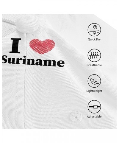 I Love Suriname Baseball Cap for Men Women Adjustable Dad Hat Outdoor Casual Trucker Caps Sun Hats Black $15.20 Baseball Caps