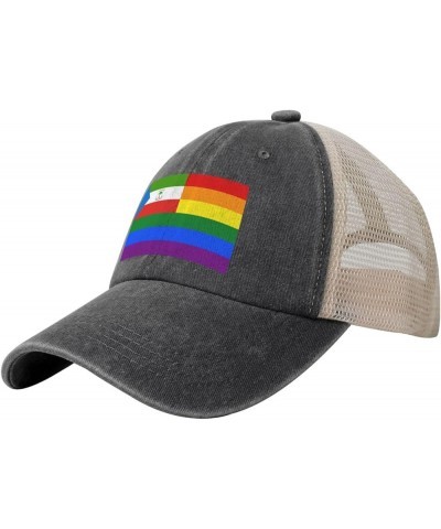 Equatorial Guinea Rainbow Flag Baseball Cap Women Men Mesh Back Hats Vintage Cowboy Hat Dad Caps Black $11.59 Cowboy Hats