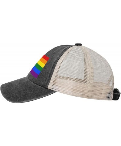 Equatorial Guinea Rainbow Flag Baseball Cap Women Men Mesh Back Hats Vintage Cowboy Hat Dad Caps Black $11.59 Cowboy Hats