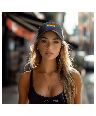 Equatorial Guinea Rainbow Flag Baseball Cap Women Men Mesh Back Hats Vintage Cowboy Hat Dad Caps Black $11.59 Cowboy Hats