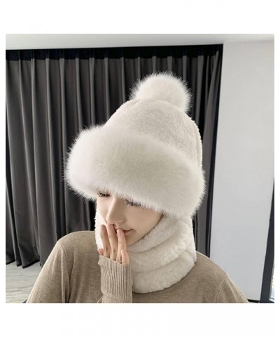 Windproof Women's Autumn and Winter Wool Lining Thick Windproof Scarf mask Integrated Cold-Proof Warm Huise $14.69 Scarves