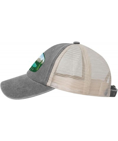 Mens Hat Hiking Snapback Trucker Cap Mens Mesh Ball Caps Banff National Park Hats Gray $11.75 Baseball Caps