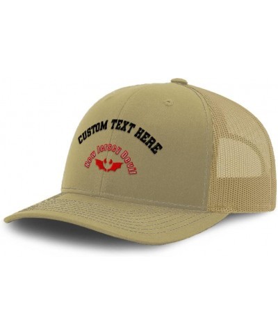 Custom Custom Trucker Hat Baseball Cap New Jersey Devil Fantasy Cotton Mythical Dad Hats for Men & Women Khaki Personalized T...