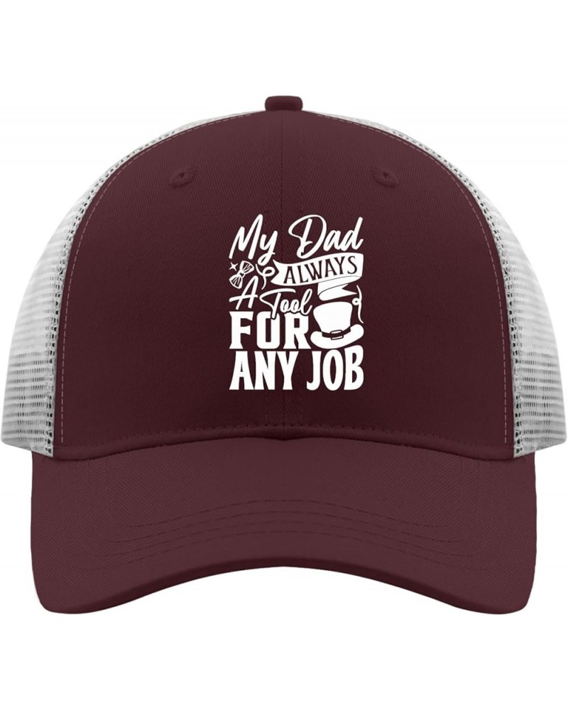 My Dad Always A Tool for Any Job hat Running Hats for Women Apricot Baseball hat Gifts for Men Cycling Hat Chestnut Red $9.67...