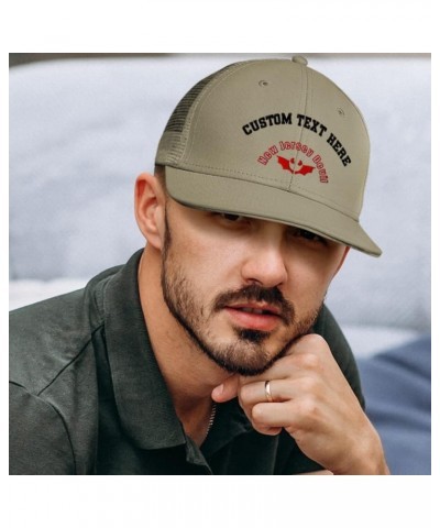 Custom Custom Trucker Hat Baseball Cap New Jersey Devil Fantasy Cotton Mythical Dad Hats for Men & Women Khaki Personalized T...