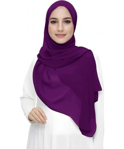 Premium Chiffon Hijab Head Scarf Shawl Wrap for Muslim Women Lightweight Red Violet $7.64 Scarves