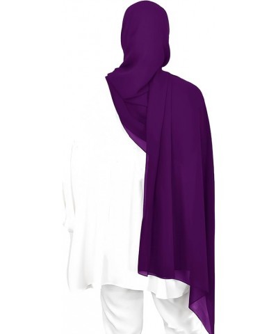 Premium Chiffon Hijab Head Scarf Shawl Wrap for Muslim Women Lightweight Red Violet $7.64 Scarves