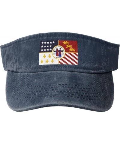 Flag of Detroit Sun Visor Hats for Women Men Sun Hat Vintage Golf Hat Adjustable Baseball Cap Navy Blue $14.36 Visors