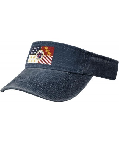 Flag of Detroit Sun Visor Hats for Women Men Sun Hat Vintage Golf Hat Adjustable Baseball Cap Navy Blue $14.36 Visors