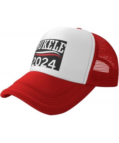 Nayib Bukele 2024 for President Gifts Trucker Hat Mesh Baseball Cap Men Ponytail Hat Adjustable Women Sun Hat Black Red $10.1...