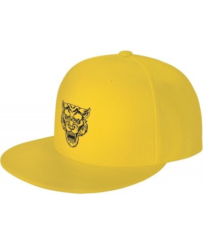 Tiger Head Snapback Hats for Men Baseball Cap Trucker Hat Flat Brim Hats Yellow $12.82 Baseball Caps