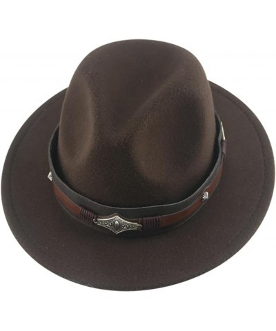 Fedoras Hats for Women Solid Panama Black White Casual Unisex Hats Caramel $19.85 Fedoras