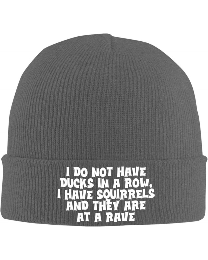 Beanie for Women,I do not Have Ducks in a Row I Have Squirrels and They are at a Rave Knit Skull Cap Winter Hat Deep Heather ...