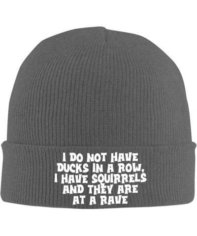 Beanie for Women,I do not Have Ducks in a Row I Have Squirrels and They are at a Rave Knit Skull Cap Winter Hat Deep Heather ...