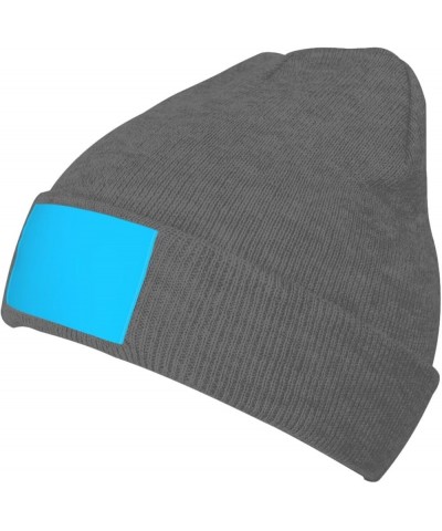 Black Warm Knit Hat Solid Color Light Blue Prints Soft Good Elasticity Suitable for Outdoor Sports Deep Heather $10.75 Skulli...