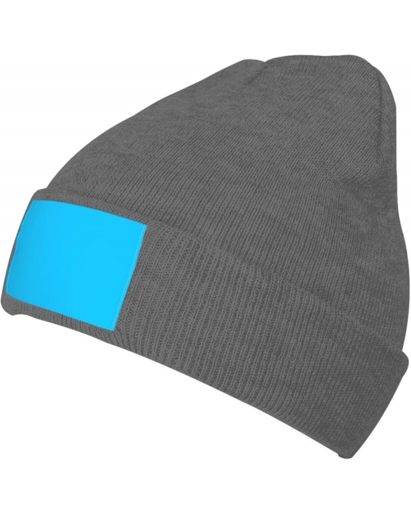 Black Warm Knit Hat Solid Color Light Blue Prints Soft Good Elasticity Suitable for Outdoor Sports Deep Heather $10.75 Skulli...