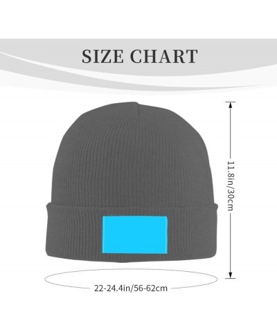 Black Warm Knit Hat Solid Color Light Blue Prints Soft Good Elasticity Suitable for Outdoor Sports Deep Heather $10.75 Skulli...