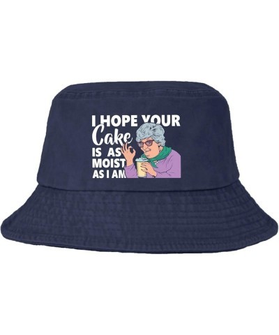 I Hopes Your Cake is as Moist as i am Bucket Hat Bucket Hats Flodable Women Hat for Fishing Accessories for Travel Navy $10.4...