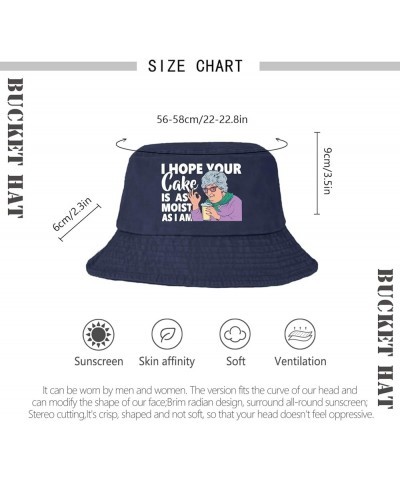 I Hopes Your Cake is as Moist as i am Bucket Hat Bucket Hats Flodable Women Hat for Fishing Accessories for Travel Navy $10.4...