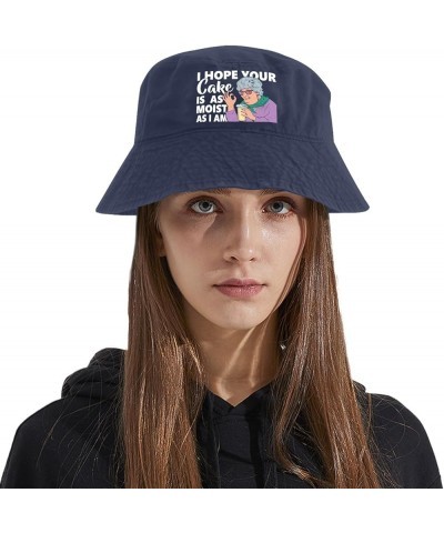 I Hopes Your Cake is as Moist as i am Bucket Hat Bucket Hats Flodable Women Hat for Fishing Accessories for Travel Navy $10.4...