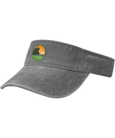 Farm Circle Logo Sun Visor Hats for Women Men Adjustable Sports Sun Hats Golf Cap Gray $11.83 Visors