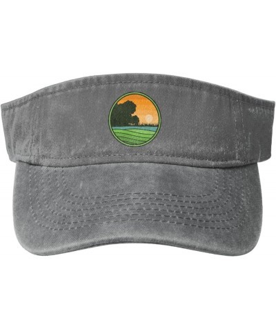 Farm Circle Logo Sun Visor Hats for Women Men Adjustable Sports Sun Hats Golf Cap Gray $11.83 Visors