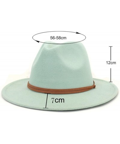 Fedora Hats Women Men Wide Brim Church Top Hat Artificial Woolf Elted Jazz Cap Panama Hat Gray $15.83 Fedoras