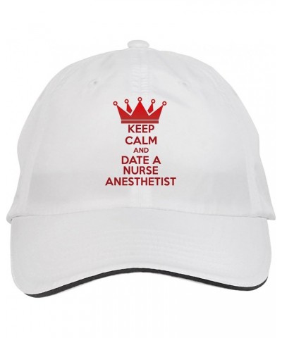 Keep Calm and Date A Nurse Anesthetist Hat Adjustable Cap, DesM97 White $11.13 Baseball Caps