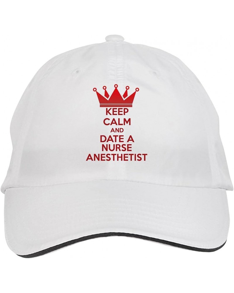 Keep Calm and Date A Nurse Anesthetist Hat Adjustable Cap, DesM97 White $11.13 Baseball Caps