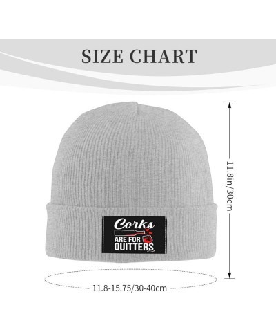 Corks are for Quitters Beanie for Men Women, Winter Hats Warm Classic Daily Skull Caps Gray $10.90 Skullies & Beanies