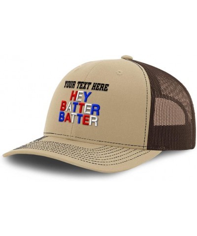 Custom Richardson Trucker Hat Hey Batter Batter Baseball Polyester Baseball Cap Khaki Coffee Personalized Text Here $20.64 Ba...